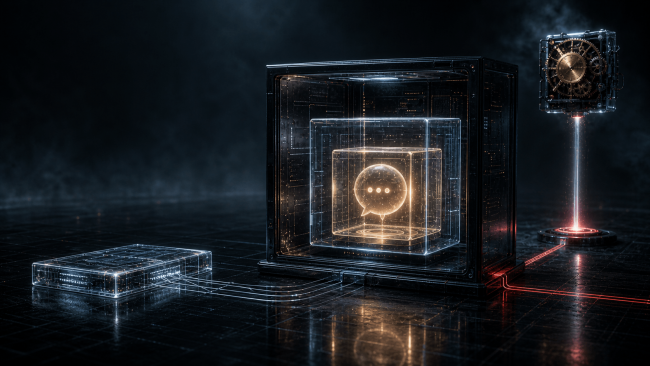 AI agent boundaries shown as nested thread, project, memory, and automation layers inside a structured workspace.