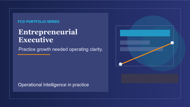 Abstract portfolio image showing executive practice growth becoming clearer and more controlled.